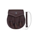 Brown Embossed Celtic Classic Leather Kilt Sporran