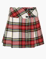 Women’s Dress Stewart Tartan Mini Kilt with Buckle Straps - Image 2