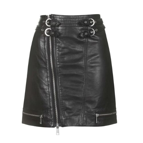 ladies-leather-kilt.jpg Ladies Leather Kilt – Stylish Black Leather Skirt with Buckle & Zipper Design - Image 1