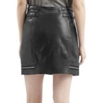 Ladies Leather Kilt – Stylish Black Leather Skirt with Buckle & Zipper Design - Image 2