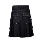 Black Punk Rock Gothic Kilt - Utility Design - Image 2