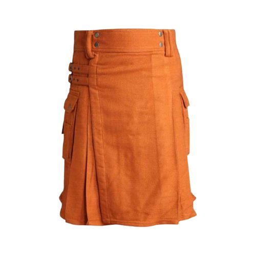 saffron_utility_kilt_front_1_1.jpg Saffron Utility Kilt - Irish Saffron Kilt - Image 1