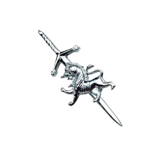 scottish-rampant-lion-silver-kilt-pin-with-chrome.jpg Scottish Rampant Lion Kilt Pin - Image 1