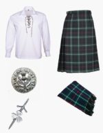 Women's Full-Length Traditional Tartan Kilt Outfit with Blouse and Sash - Image 2